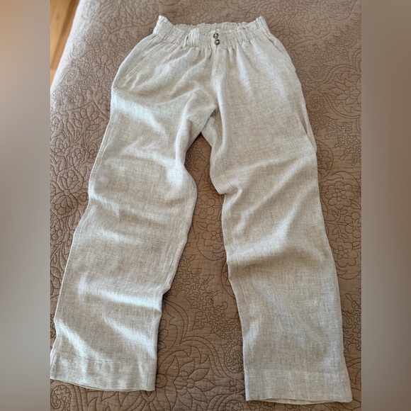 Briggs New York Beige Cream Natural Linen Blend Pants, Size S - Picture 2 of 12